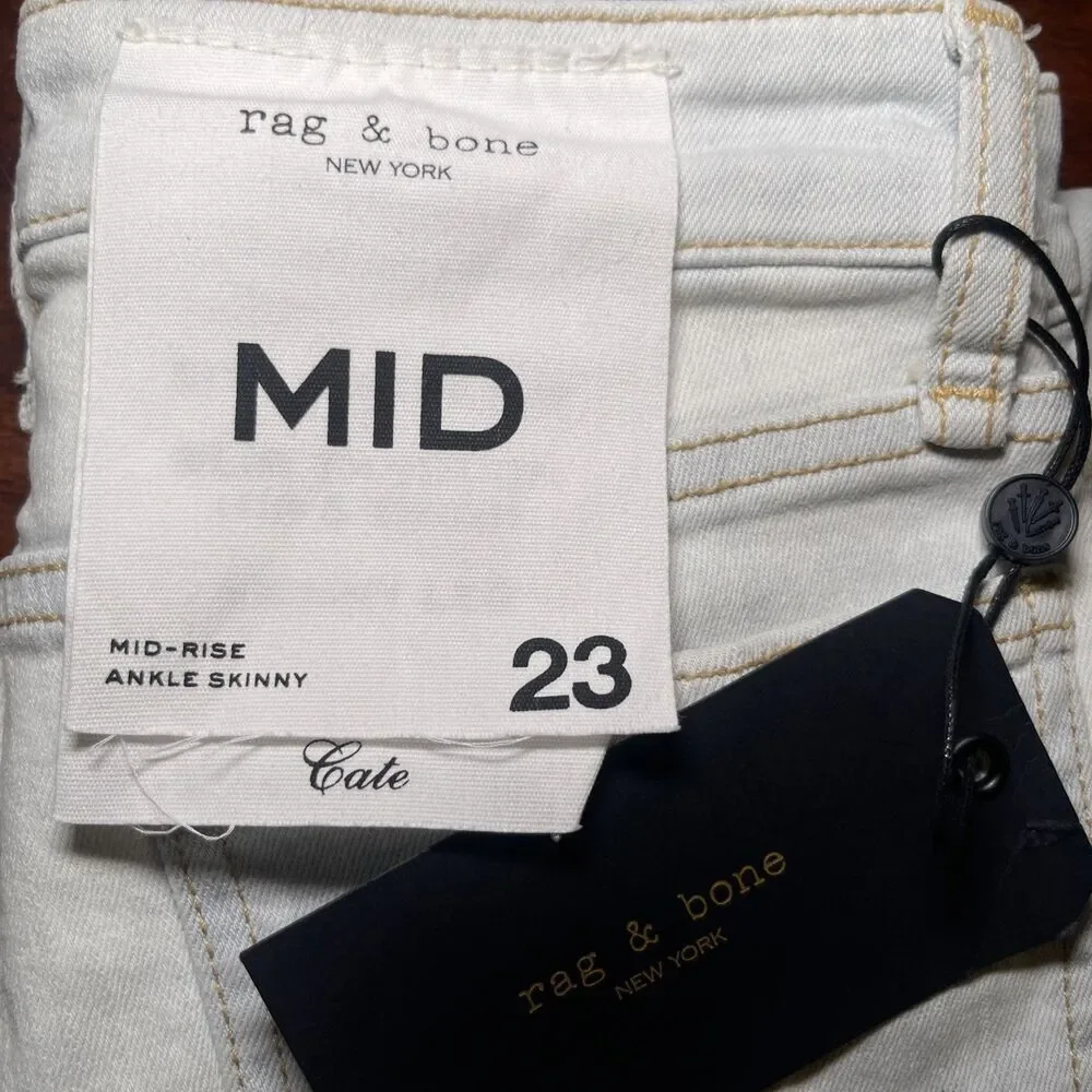 Rag & Bone Jeans Size 23 Mid Rise Skinny Light Wash Ditch Plains 25” Inseam NWT - Picture 4 of 5